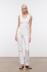 Teddy Straight Jean | White