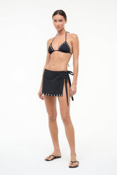 Zandra Linen Coverup Skirt | Black