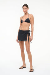 Zandra Linen Coverup Skirt | Black