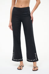 Piha Linen Coverup Pant | Black