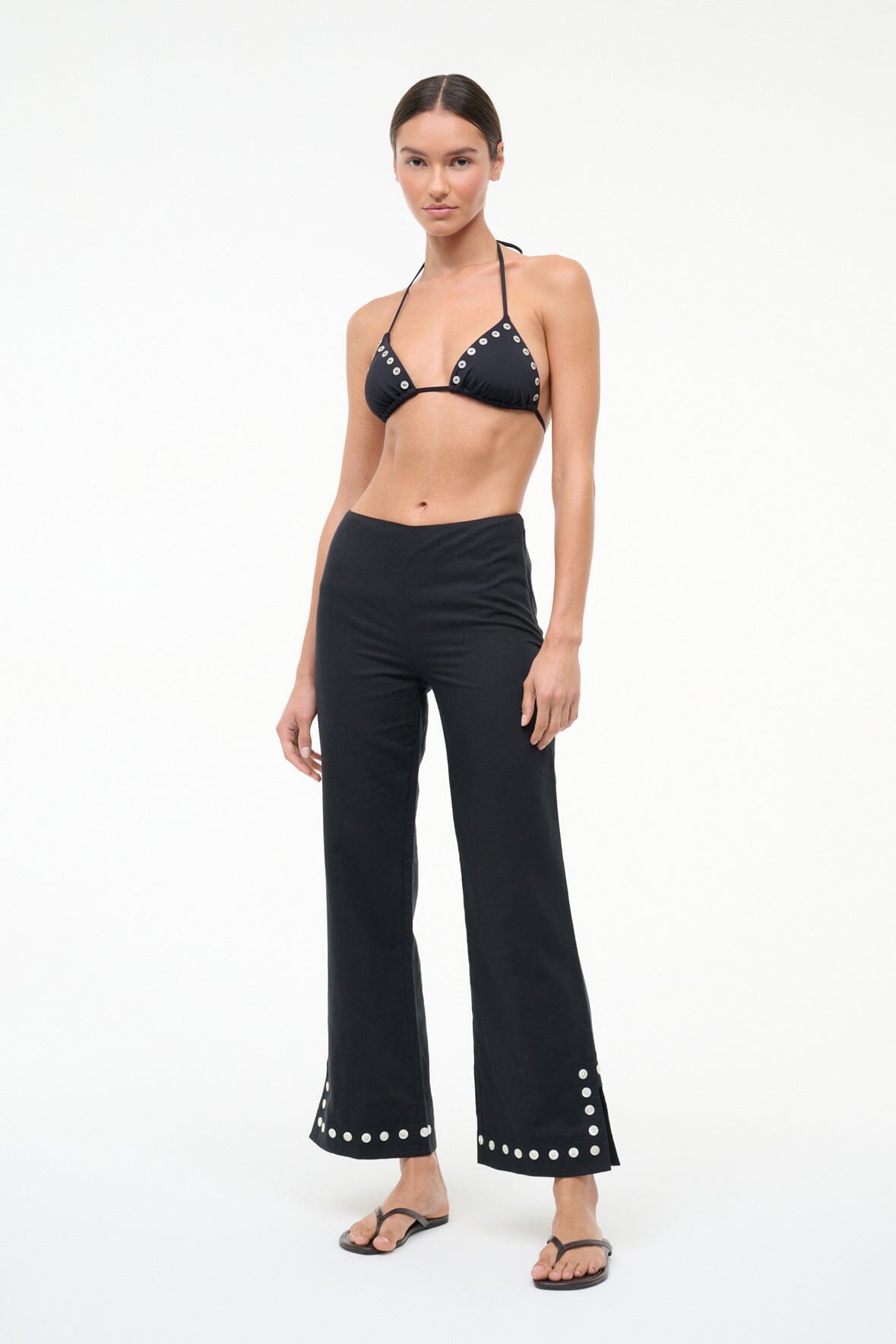 Piha Linen Coverup Pant | Black