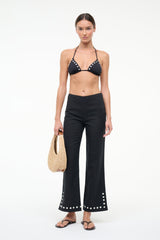 Piha Linen Coverup Pant | Black