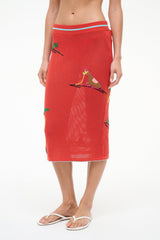 Levante Coverup Skirt | Riviera Flame