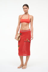 Levante Coverup Skirt | Riviera Flame