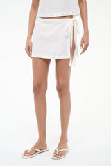 Zandra Linen Coverup Skirt | Ivory
