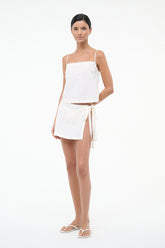 Zandra Linen Coverup Skirt | Ivory