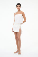 Zandra Linen Coverup Skirt | Ivory