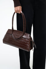 Maude Shoulder Bag | Espresso Croco