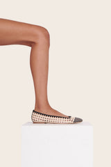 Nell Crochet Ballerina Sandal | Cream Black