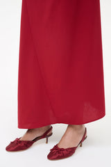 Alba Ballet Slingback Sandal | Oxblood Satin