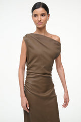 Phare Leather Dress | Truffle
