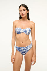 Jo Balconette Bikini Top | Blue Toile