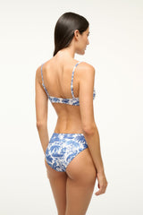 Jo Balconette Bikini Top | Blue Toile