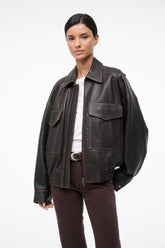Eugene Leather Jacket | Distressed Brown