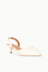 Alba Ballet Slingback Sandal | Ivory Satin