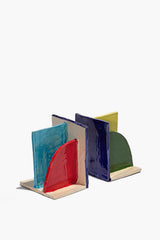 Ceramic Bookends | Rainbow Glaze
