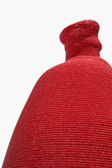 Tall Hand - Beaded Vase | Red