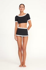 Nell Swim Skirt | Black/White