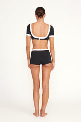 Nell Swim Skirt | Black/White