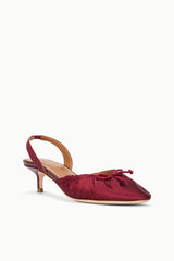 Alba Ballet Slingback Sandal | Oxblood Satin