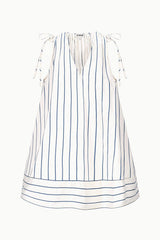Elena Dress | Ecru Navy Stripe