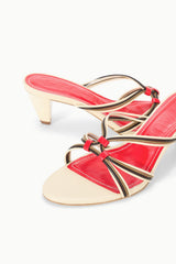 Carrie Mule | Cream Red Rose
