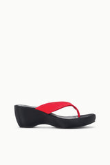 Remy Thong Wedge Sandal | Black Red