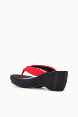 Remy Thong Wedge Sandal | Black Red
