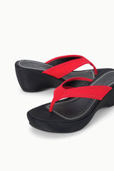 Remy Thong Wedge Sandal | Black Red