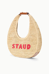 Large Raffia Moon Tote Bag | Great White