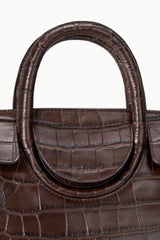 Maude Mini Carryall | Espresso Croco