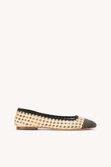 Nell Crochet Ballerina Sandal | Cream Black