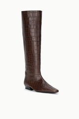 Wally Flat Boot | Espresso Croco