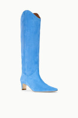 Western Wally Boot | Sky Blue Suede