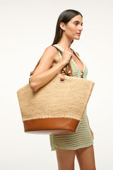 Squillo Raffia Tote | Natural Tan