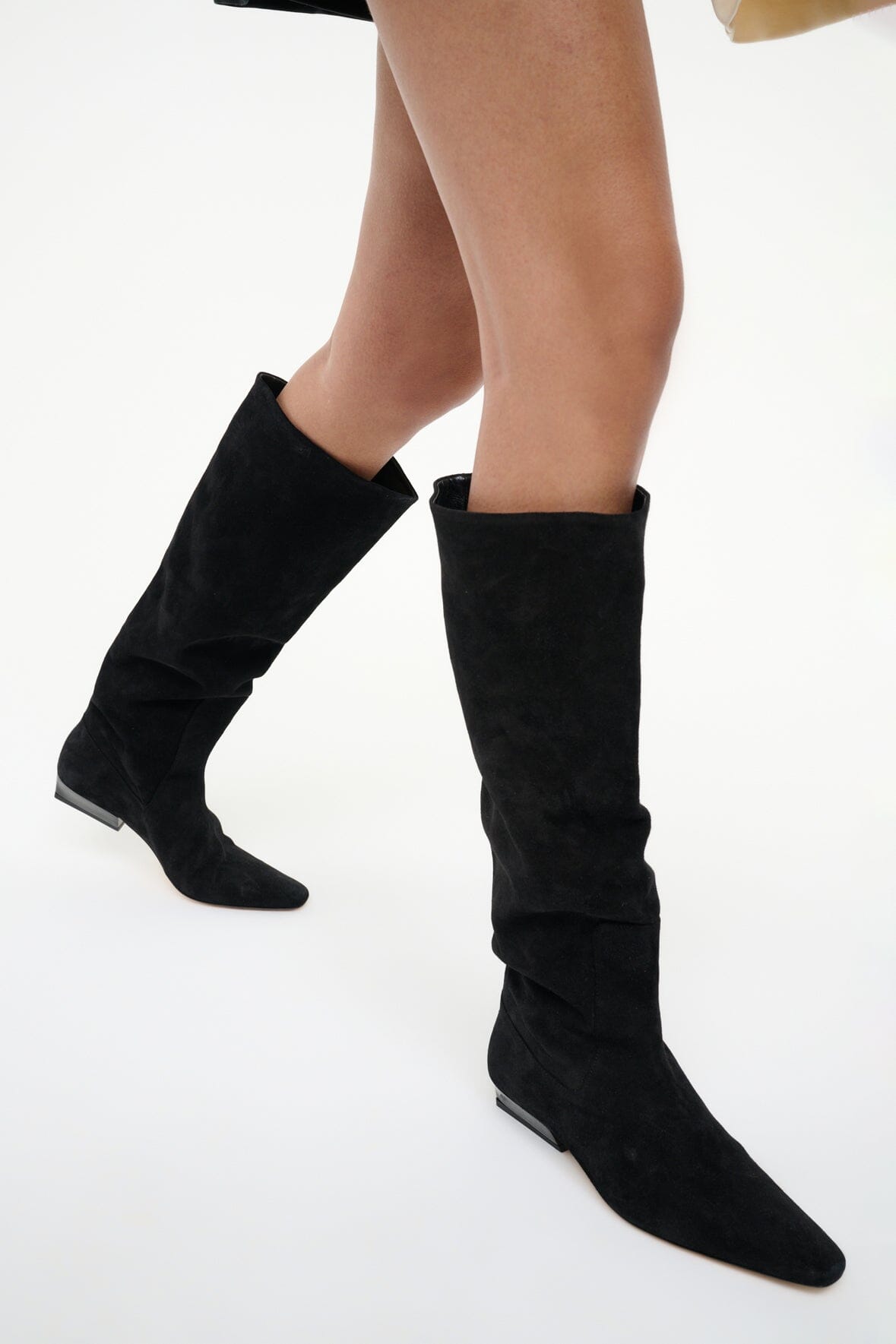 Wally Flat Boot | Black Suede