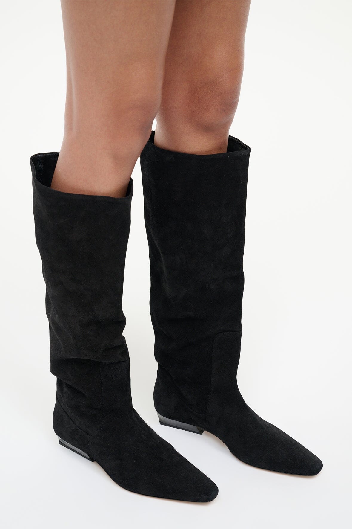 Wally Flat Boot | Black Suede