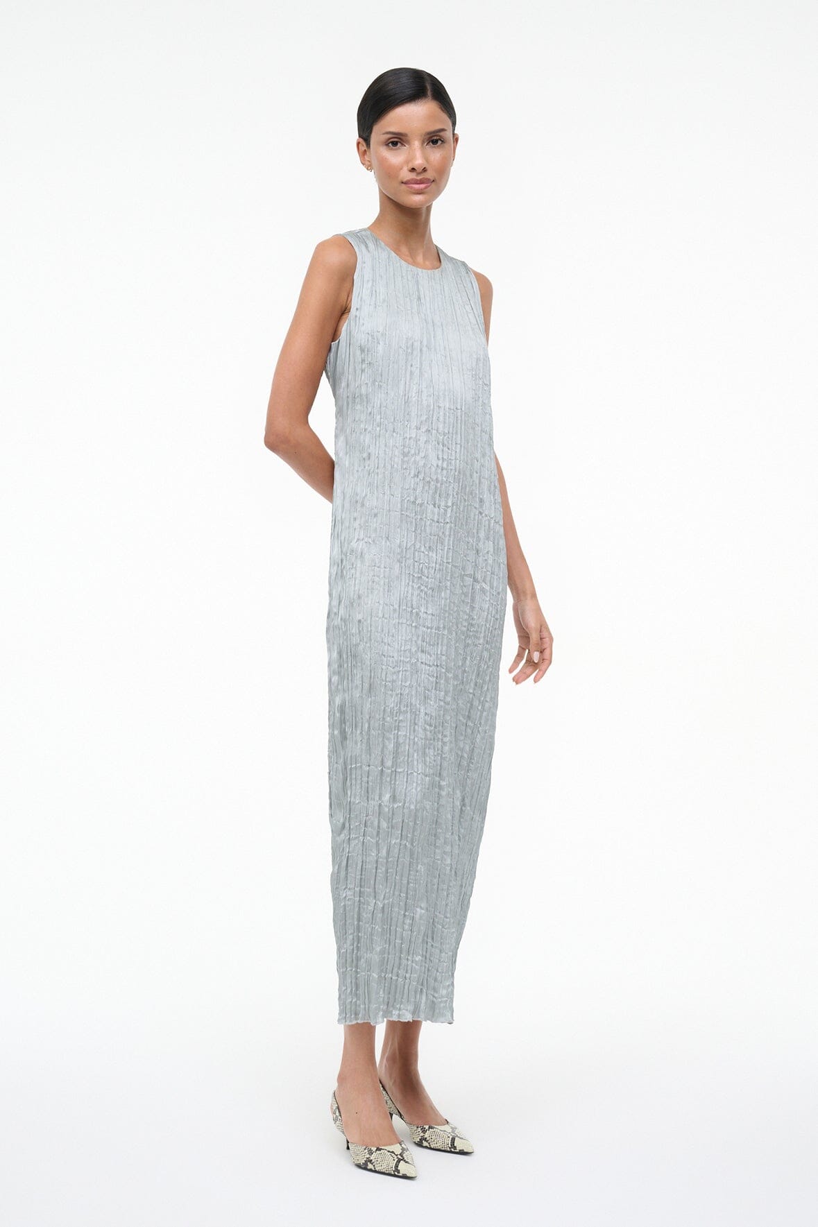 Mizu Dress | Silver Sage Plisse