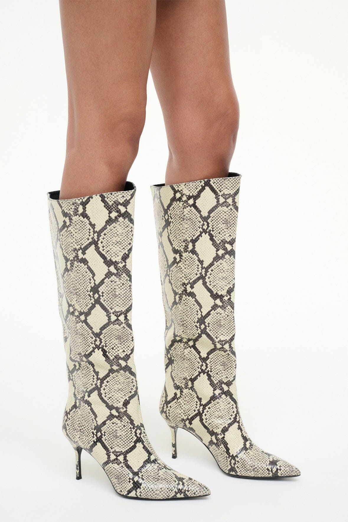 Sebastian High Heel Boot | White Snake