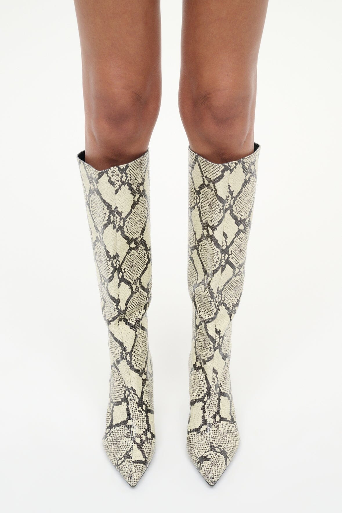 Sebastian High Heel Boot | White Snake