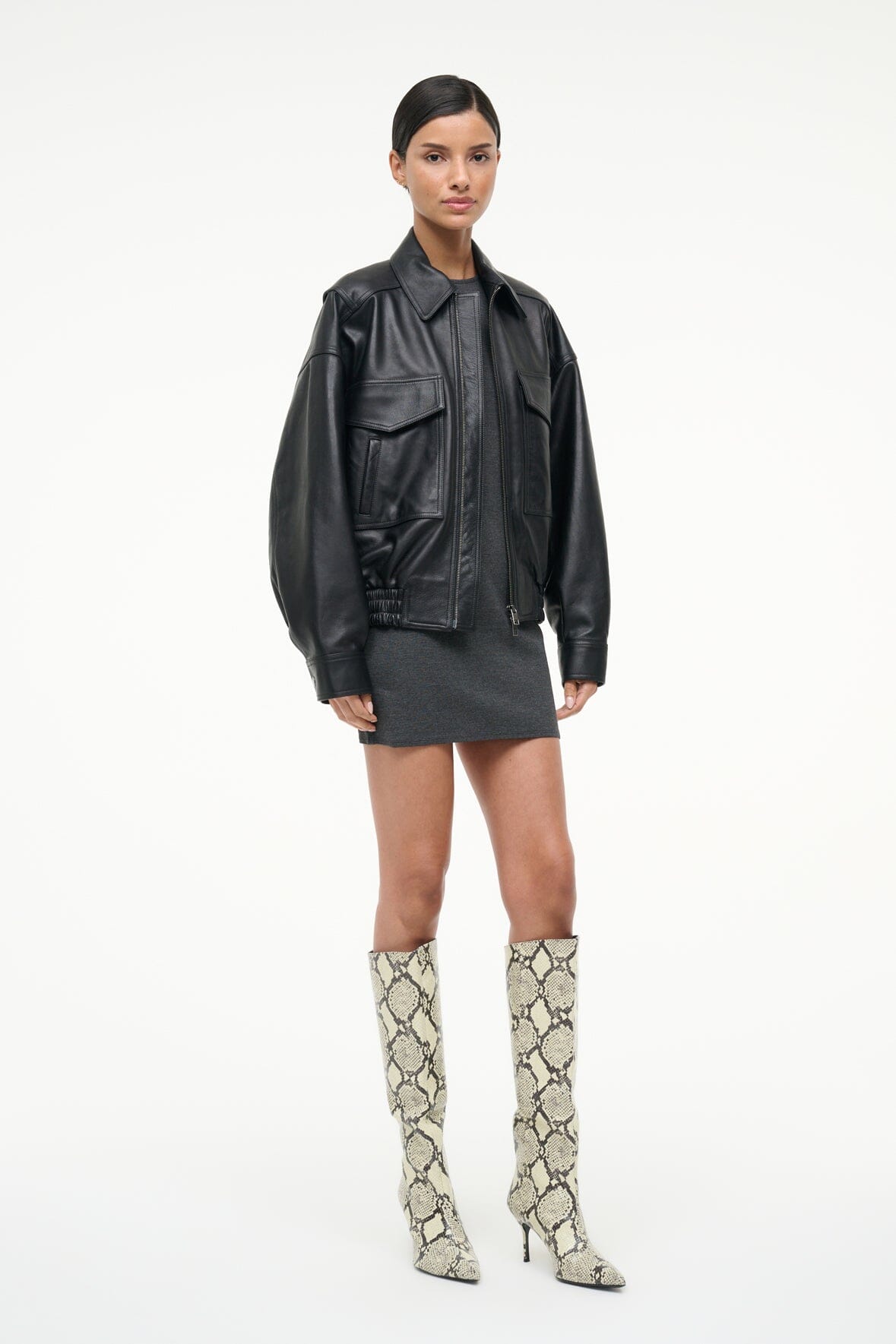Sebastian High Heel Boot | White Snake