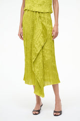 Mai Skirt | Chartreuse Plisse
