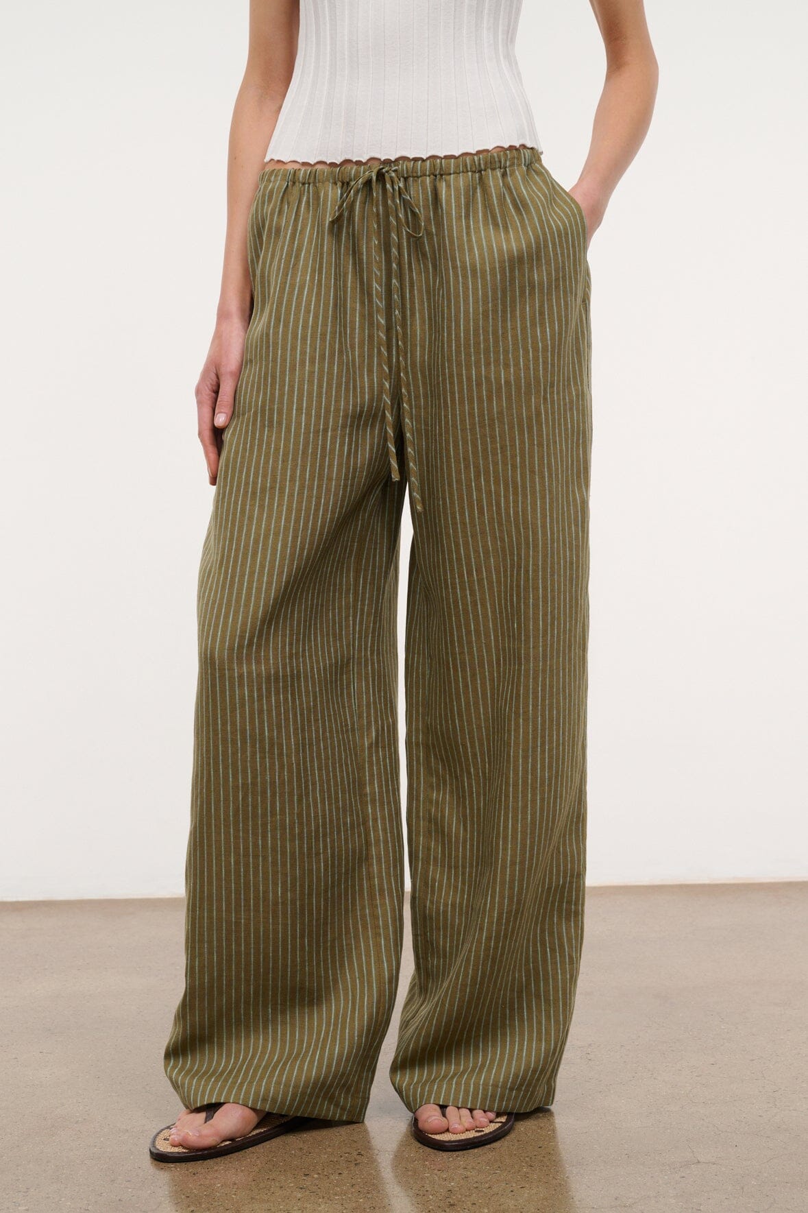 Mateo Linen Pant | Porto Stripe