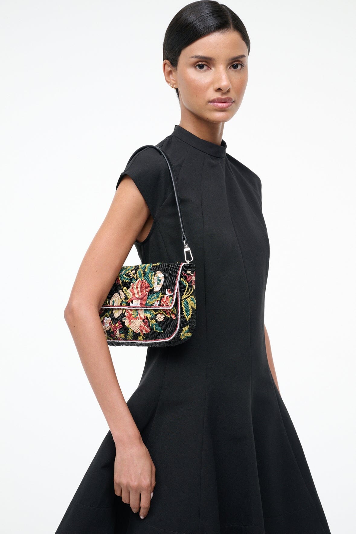TIMMY SHOULDER BAG | BLACK FLORAL