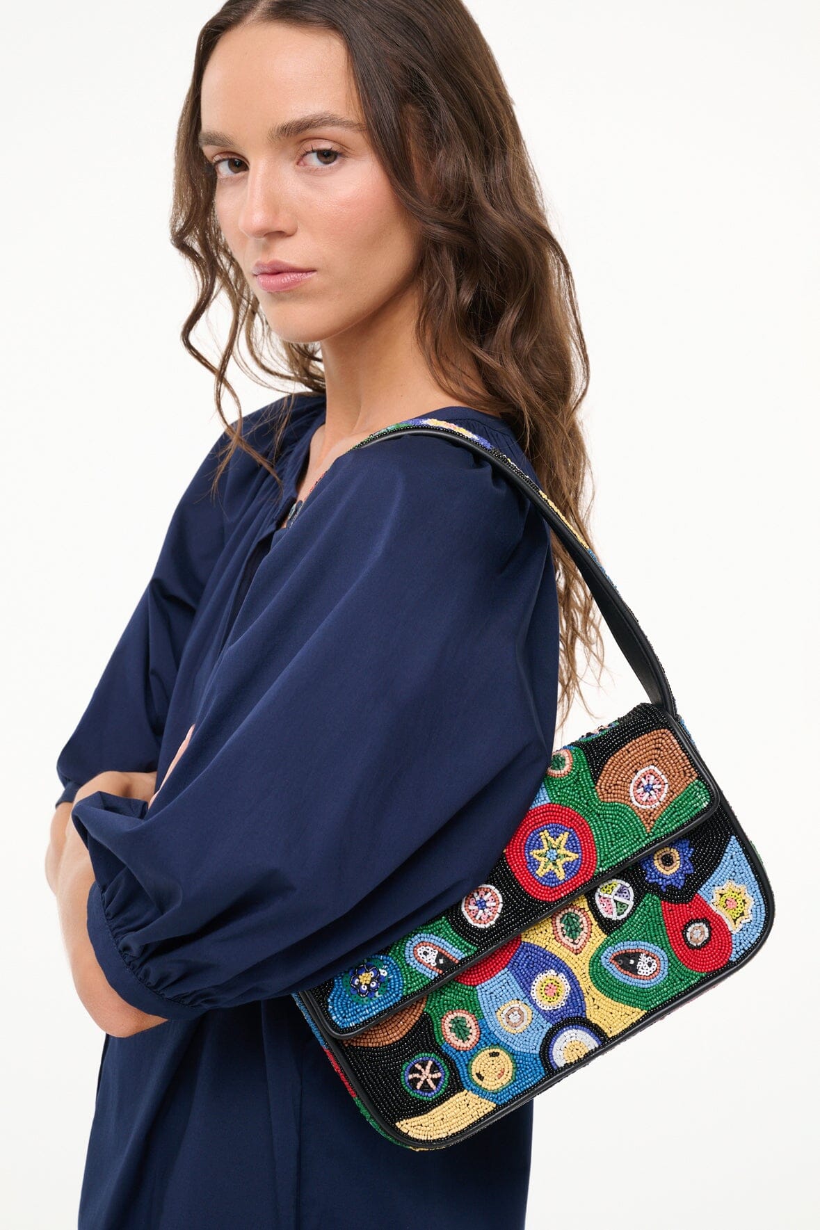 Tommy Beaded Bag | Black Millefiori