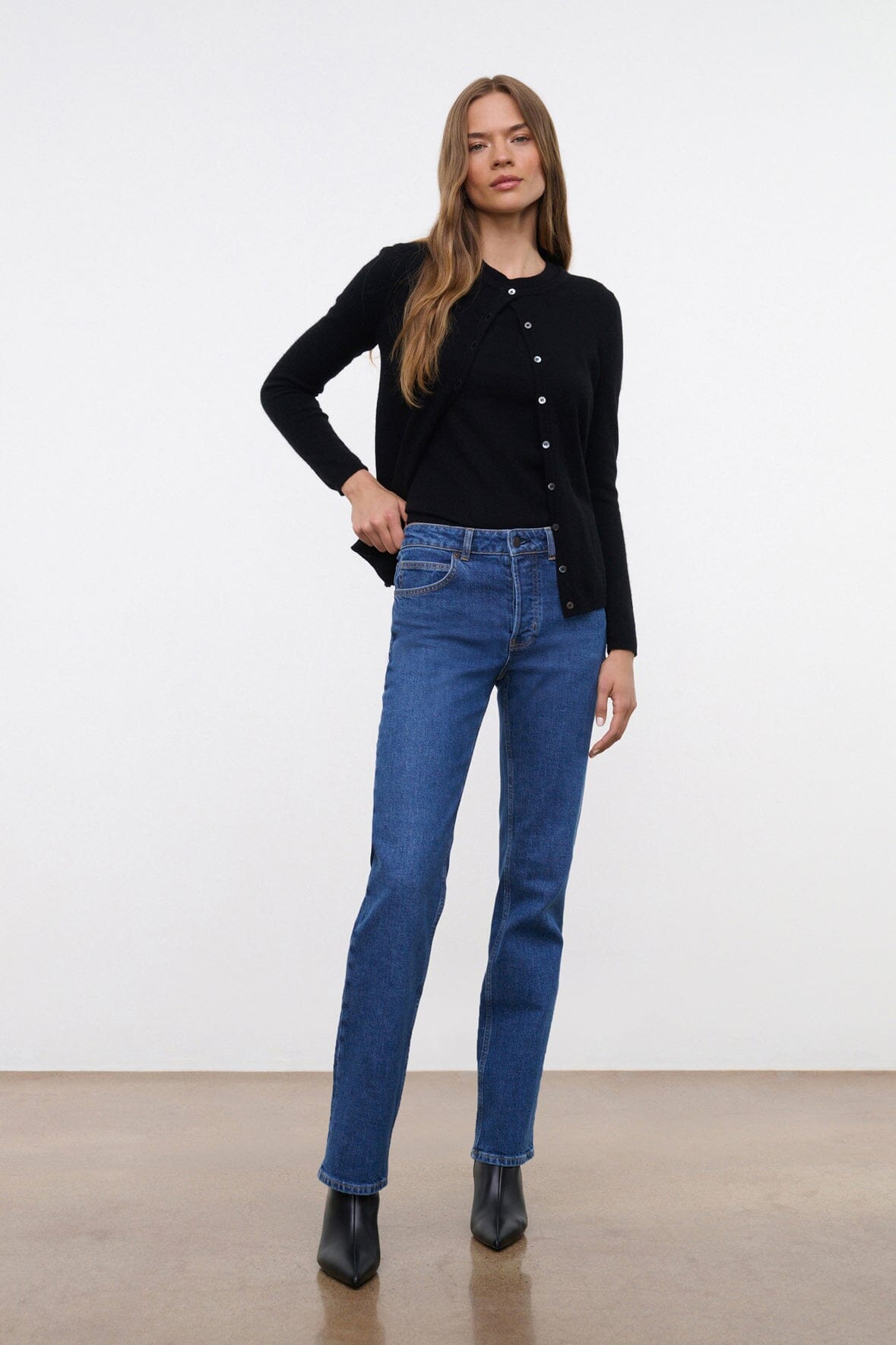 Teddy Straight Jean | Stone Blue Stretch