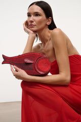 Pesce Beaded Clutch | Red Multi