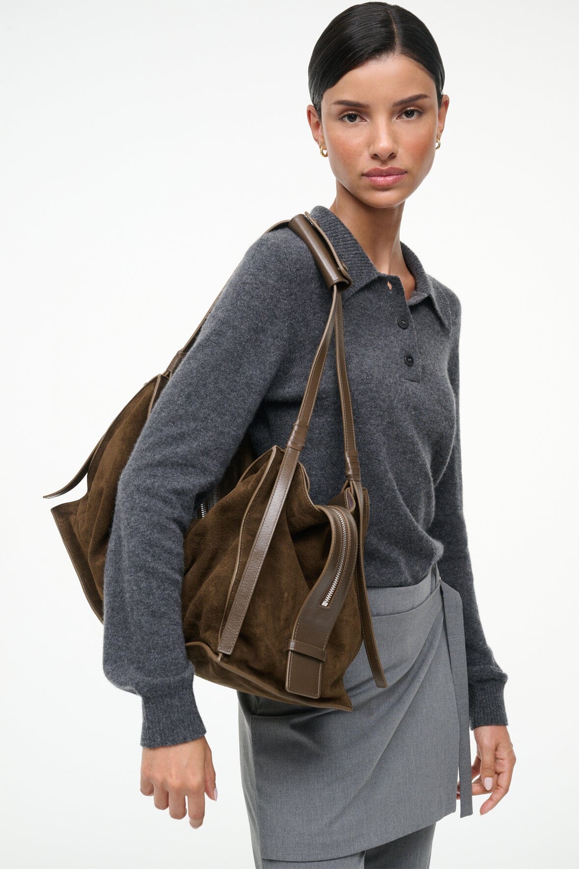 Large Harold Bag | Truffle Suede