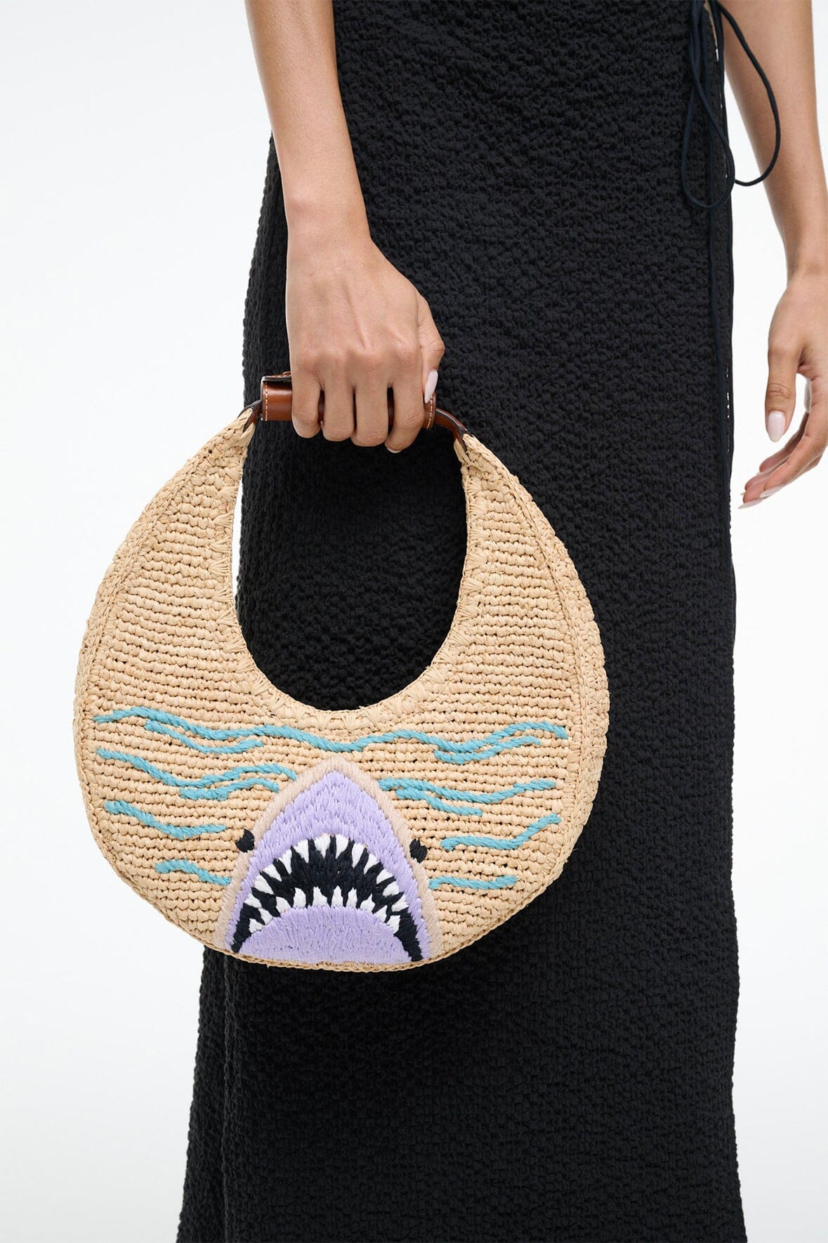 Moon Raffia Bag | Great White