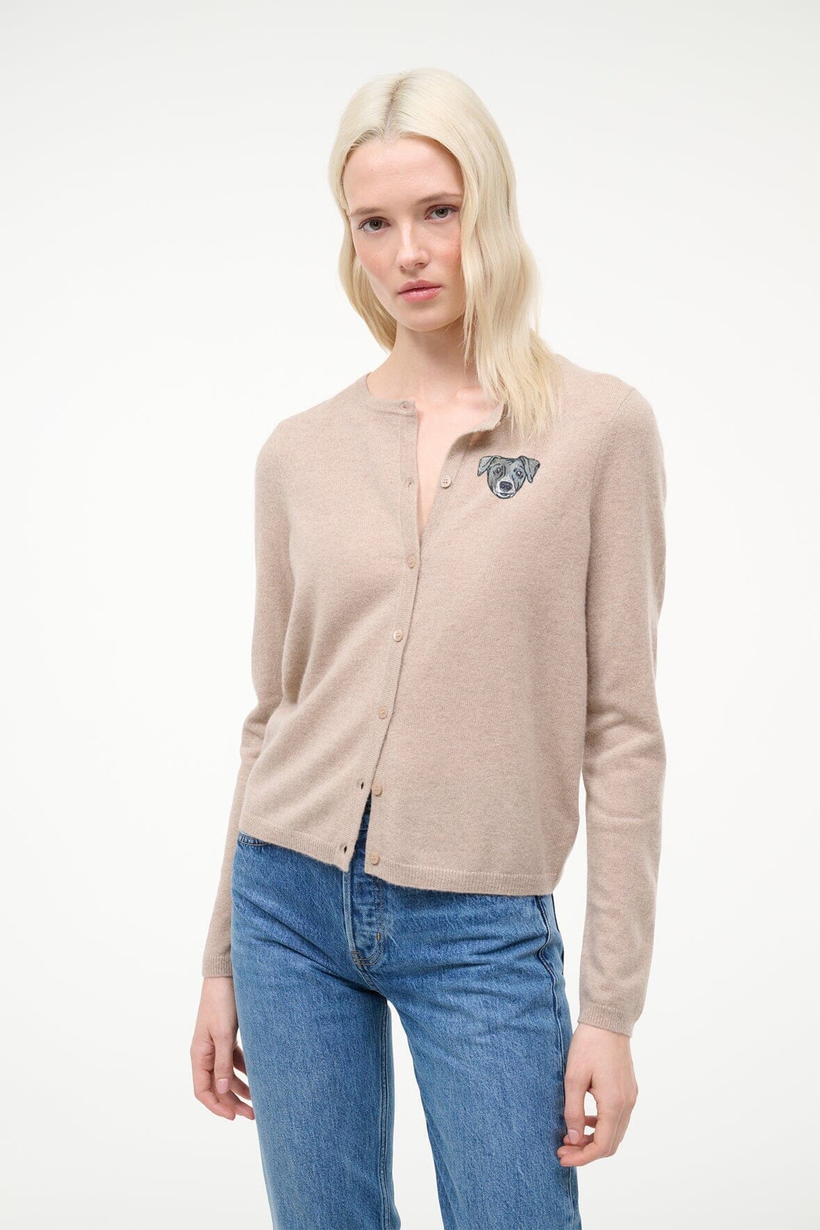 CUSTOM Kmsumu x C.BONZ MIDNIGHT CASHMERE CARDIGAN | STONE